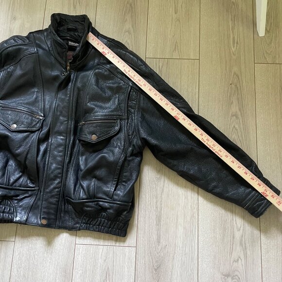 Wilson's Adventure Bound Thinsulate Leather Jacket Men's L Black moto Biker - Picture 5 of 14